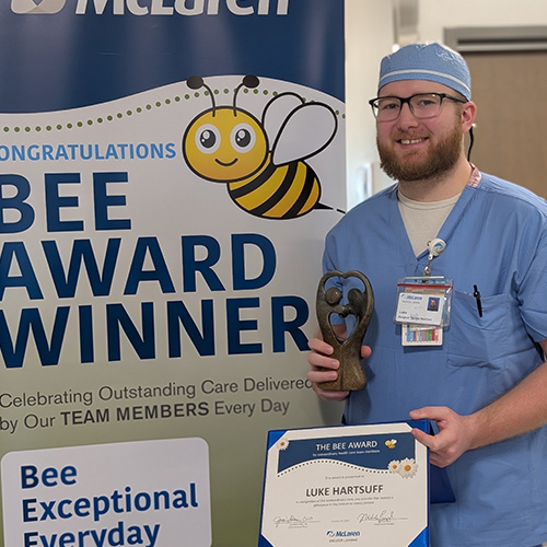 Luke Hartsuff Honored with the McLaren Greater Lansing’s BEE Award